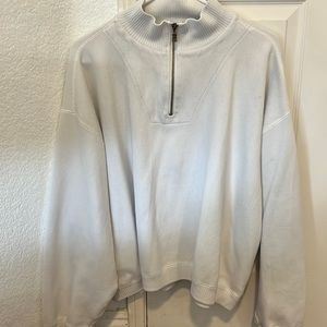 Comfy, soft, white half zip up sweater